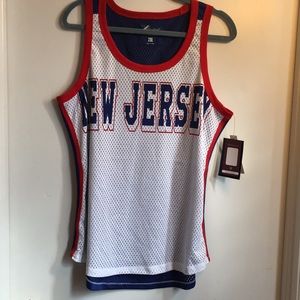 NBA NJ Nets tank CARL Banks NWT 2XL red white blue